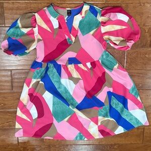 Like New Size M Emery Rose Colorful Geometric Patterned Dress